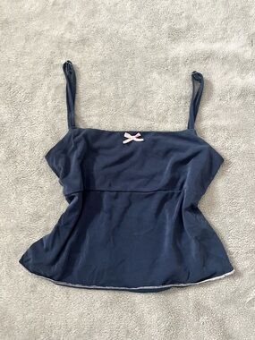Edikted Navy Camisole with Pink Bow Accent